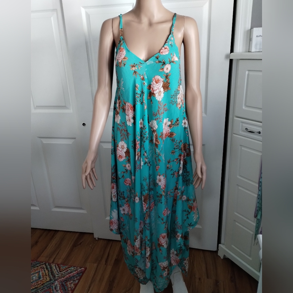 Tolani Teal Floral Maxi Dress - Picture 2 of 9